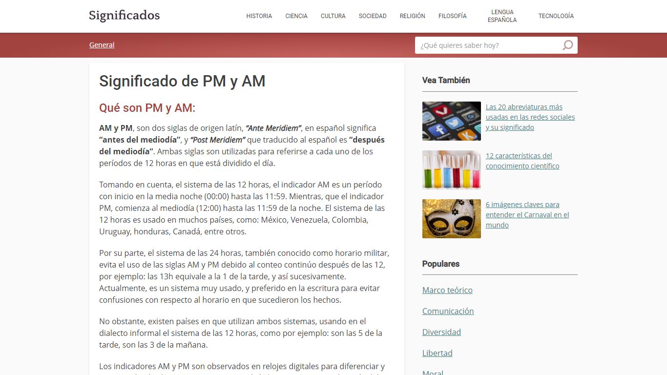 Significado de PM y AM (Qué son, Concepto y Definición) - Significados